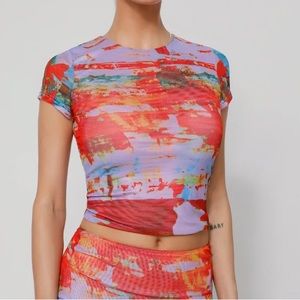 Tiger Mist Castial Mesh Top